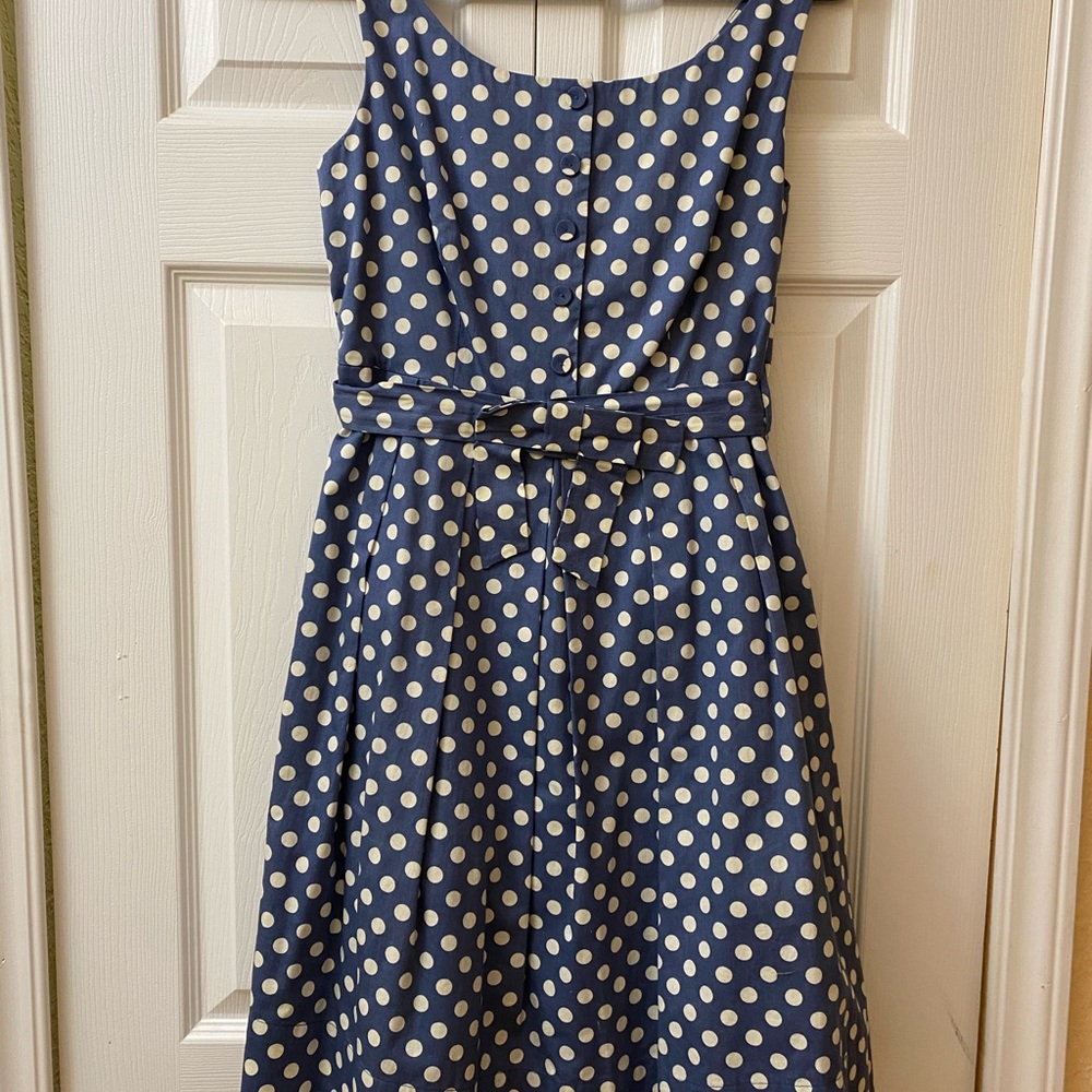 Rockabilly Blue Polka Dot Dress